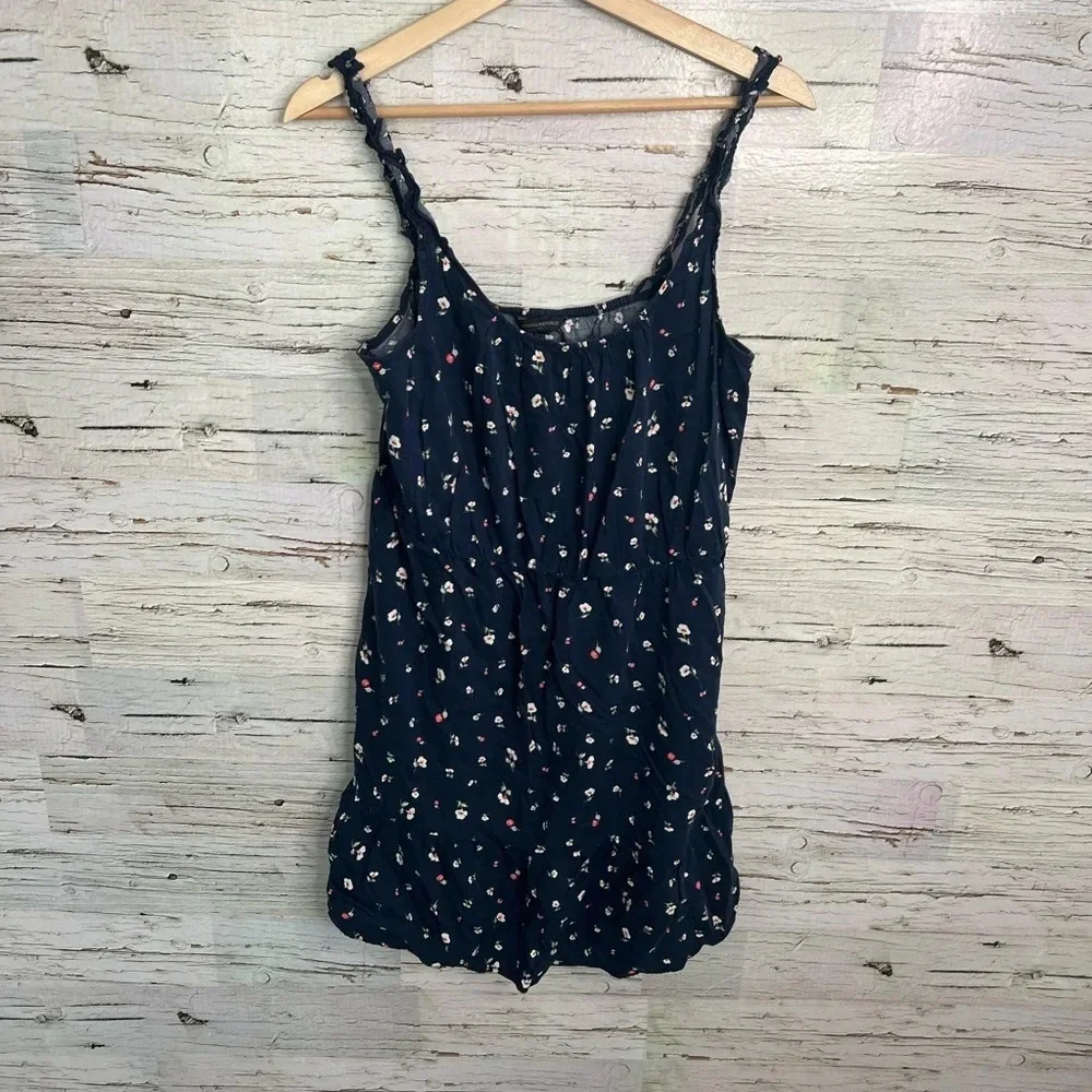 Banana republic blue floral dress size large petite - Picture 1 of 8